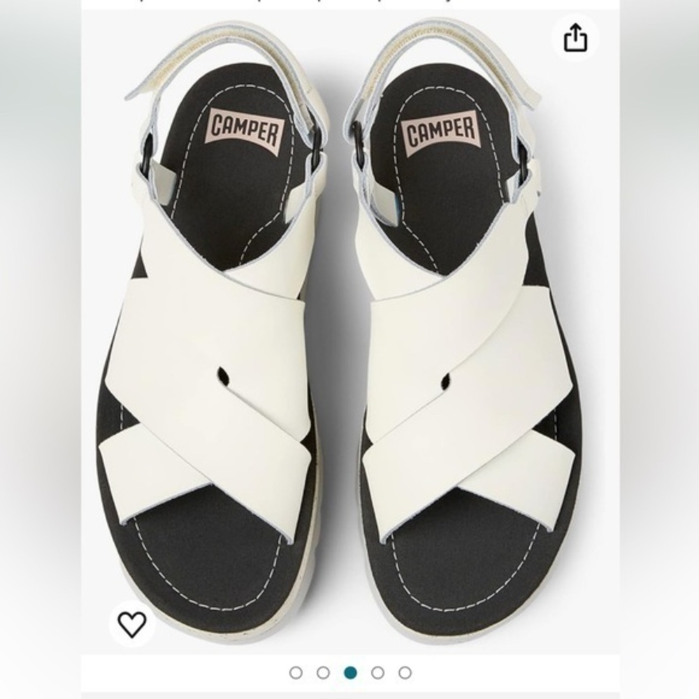 Camper Oruga Up Platform Strappy Sandal Sandals White Size 38 Size 8 K201399
